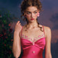 French romantic temperament drape satin suspender dress long skirt homecoming dress R5122