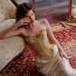 French retro palace fishbone slimming bra gold tube top waist top homecoming dress R5115