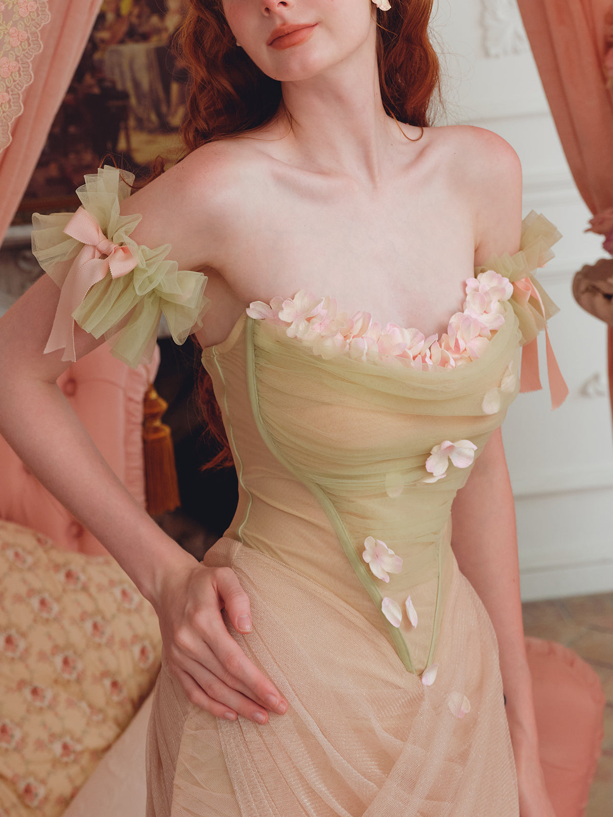 French gentle tube top fish bone dress dress fairy dress homecoming dress R5118