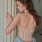 French retro palace lace satin splicing corset dress tube top dress homecoming dress R5124
