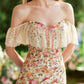 French romantic floral lace tube top fishbone top fishtail skirt suit homecoming dress R5121