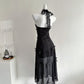 Summer style one dress three wear pure desire slim heavy bow suspender dress R2114