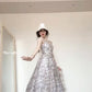 Floral suspender dress new style beautiful waist temperament long dress R0590
