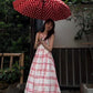 Pink plaid sleeveless dress beautiful age-reducing loose A-line vest dress R0585