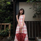 Pink plaid sleeveless dress beautiful age-reducing loose A-line vest dress R0585