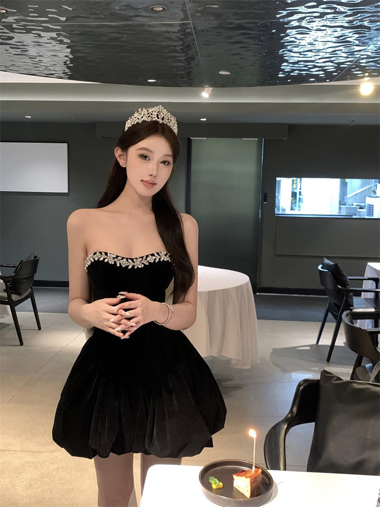 Birthday party small dress skirt high-end niche princess skirt tutu skirt tube top dress R1794