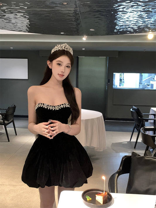 Birthday party small dress skirt high-end niche princess skirt tutu skirt tube top dress R1794