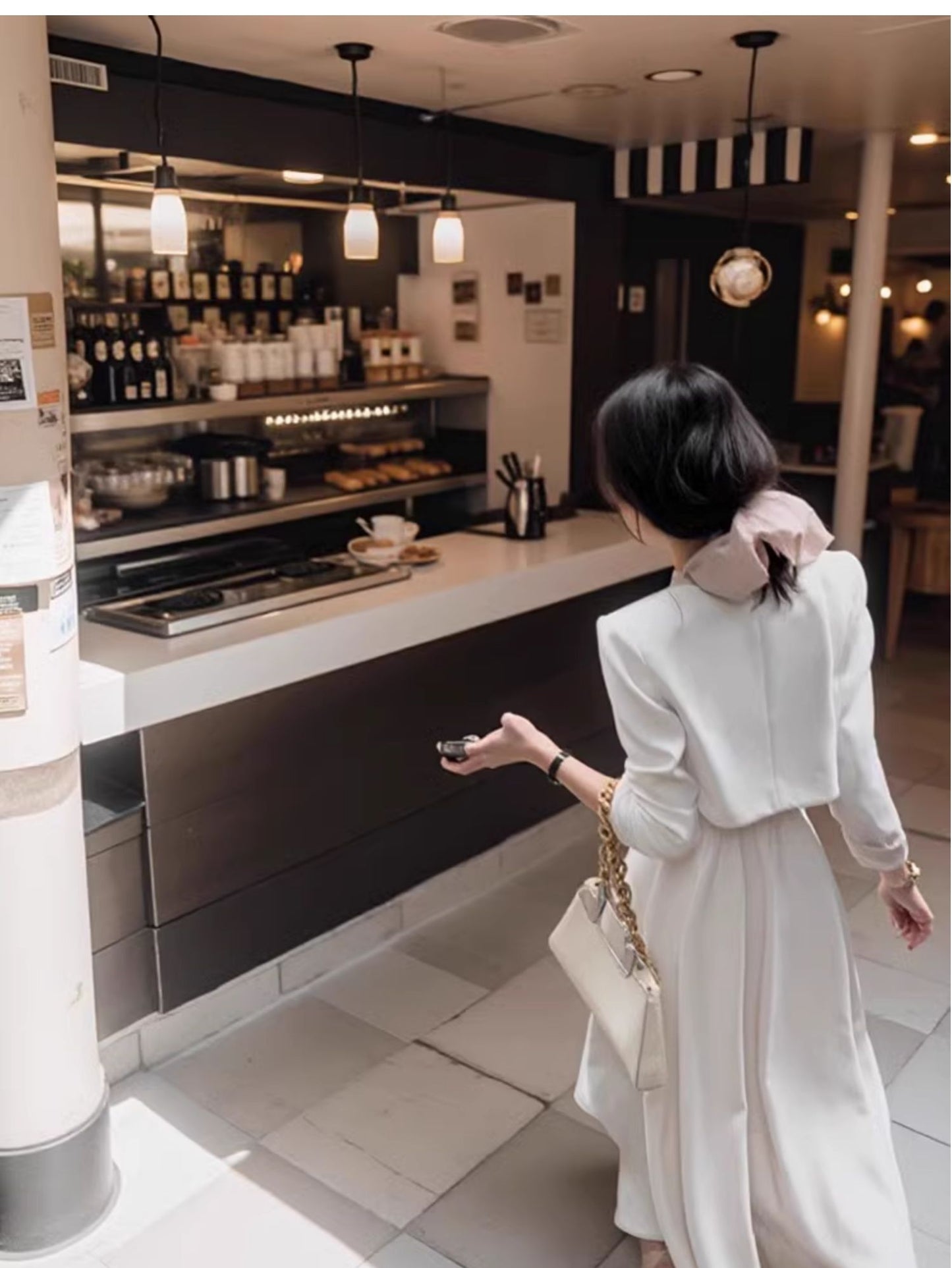 White suspender dress 2025 short suit jacket waist sleeveless niche design skirt R1492