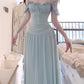 Mint green halter dress with waist and beautiful small skirt R0569