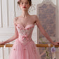 French Sweet Ballet Style Pink Fishbone Corset Mesh Skirt Set Homecoming Dress R5166