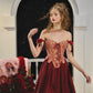 French Retro Red Fishbone Corset Skirt Homecoming Dress R5160