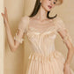 French champagne high-end lace niche fishbone corset dress homecoming dress R5156