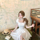 French style little white dress for girls, slim fit, heavy work dress, new summer style R3912