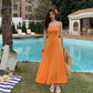 Sexy dress knitted suspender long skirt bottoming slim temperament holiday skirt R1008