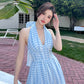 Beach dress with a seaside holiday atmosphere, fairy temperament, big swing skirt R1009