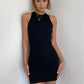Holiday style hot girl sexy backless halter neck tie chest party hip skirt summer R3083
