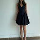 High-cold black halter neck dress 2025 new style women's summer little black dress R3079