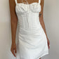 Sexy lace-up tube top suspender dress with design and slim waist and fishbone strappy short skirt R3049