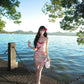 Sexy Slim Hip-hugging Suspender Dress Oil Painting Graffiti Butterfly Dress R0575