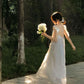 White moonlight three-dimensional suspender dress 2025 new irregular white niche long skirt R0160