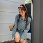 High-end design long-sleeved jacket retro hot girl short skirt American street slim denim suit R0144