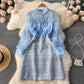 High-end French retro Chanel style dress with elegant beading and unique design R2245