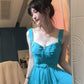Tea break French style fairy blue suspender dress on the run princess dress R1649