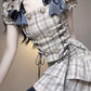 French first love skirt sweet retro plaid suit skirt puffy princess skirt two-piece suit R1648