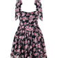 2025 new floral dress women's bow waist tea break dress suspenders short skirt R0014