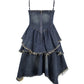2025 new retro denim cake skirt hot girl French sexy tube top suspender dress female summer design R0063