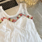 Romantic flower embroidered fishtail dress high-end French temperament long dress R0044