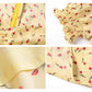 Tea break French dress new yellow square neck puff sleeves slit long skirt waist slimming skirt R0055