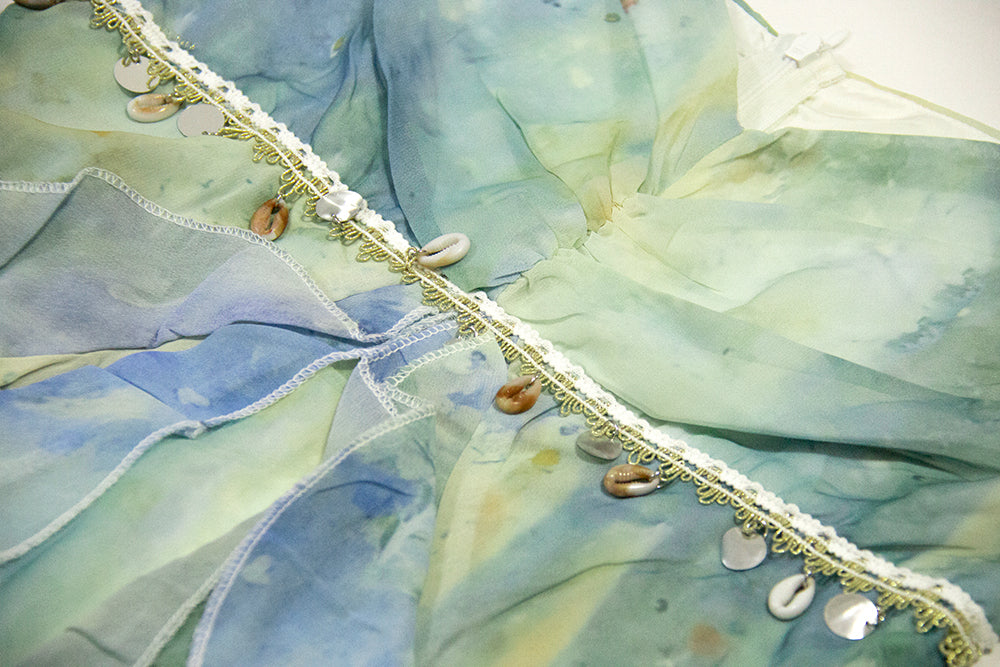 Holiday irregular suspender dress 2025 new ruffle design slim temperament long skirt R0056