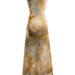 Wasteland style smudged suspender dress 2025 new holiday retro knitted irregular slit long skirt R0059
