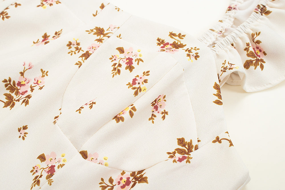 French tea dress 2025 new temperament floral dress holiday slit chiffon suspender dress R0054