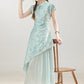 New Chinese style blue improved cheongsam dress cool feeling skirt R1937
