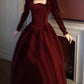Birthday dress high-end Hepburn style niche high-end temperament square collar dress R1807