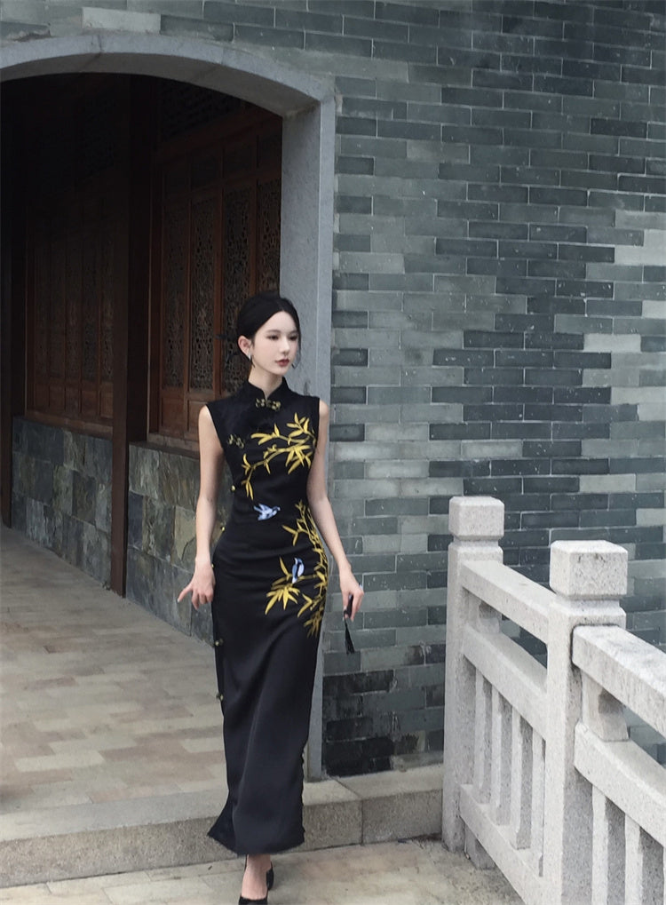 Beautiful young cheongsam 2025 new high-end new Chinese style sleeveless dress R1810