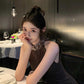 Birthday dress high-end party dress niche high-end French heavy-duty halter dress R1809