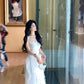 Holiday French style white suspender dress niche design slim fit fairy long dress R1812