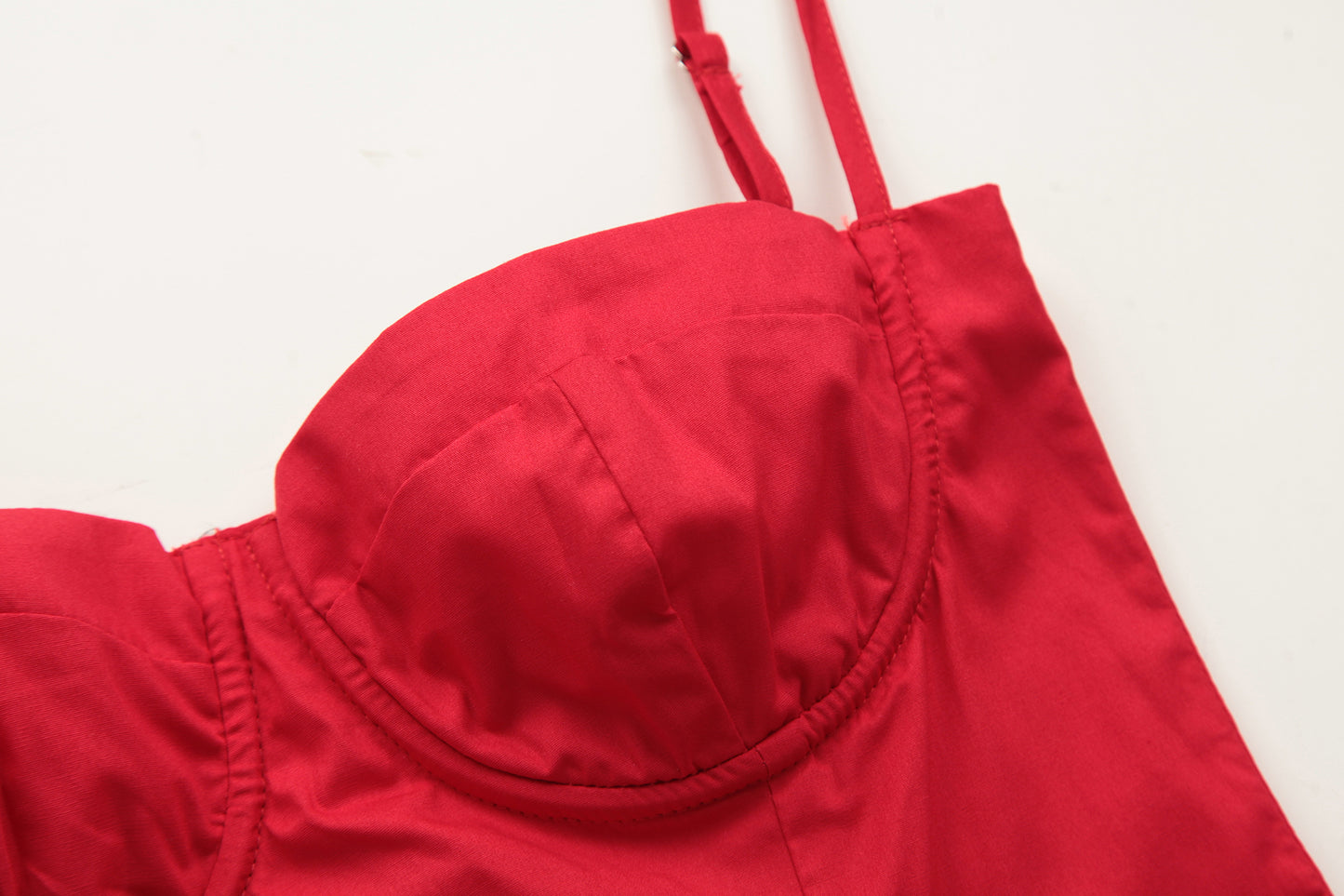 French red suspender dress female sexy backless seaside holiday dress R3035