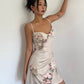 Rose suspender dress summer slim temperament sleeveless skirt waist a-line short skirt R3031