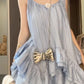 Suit blue suspender dress short skirt skirt summer outfit matching a complete set R0795