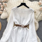 2025 new holiday style outfit sweet wood ear straps slim short ruffle dress R2162