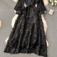 High-end dress 2025 new French splicing fake two-piece temperament long dress R2153