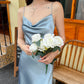 High-grade silk suspender dress for women, medium-length satin slim-fitting maxi dress R0981