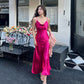 High-grade triacetate suspender dress exquisite dress lady temperament dress slim fit R0986