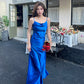 Acetate suspender dress 2025 new style wear texture high-end A-line temperament slim long skirt R0995