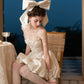 French Princess Dress White Sleeveless Herringbone Dress Homecoming Dress R5162