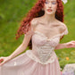 French pink fairy dress design long short-sleeved fishbone dress homecoming dress R5158